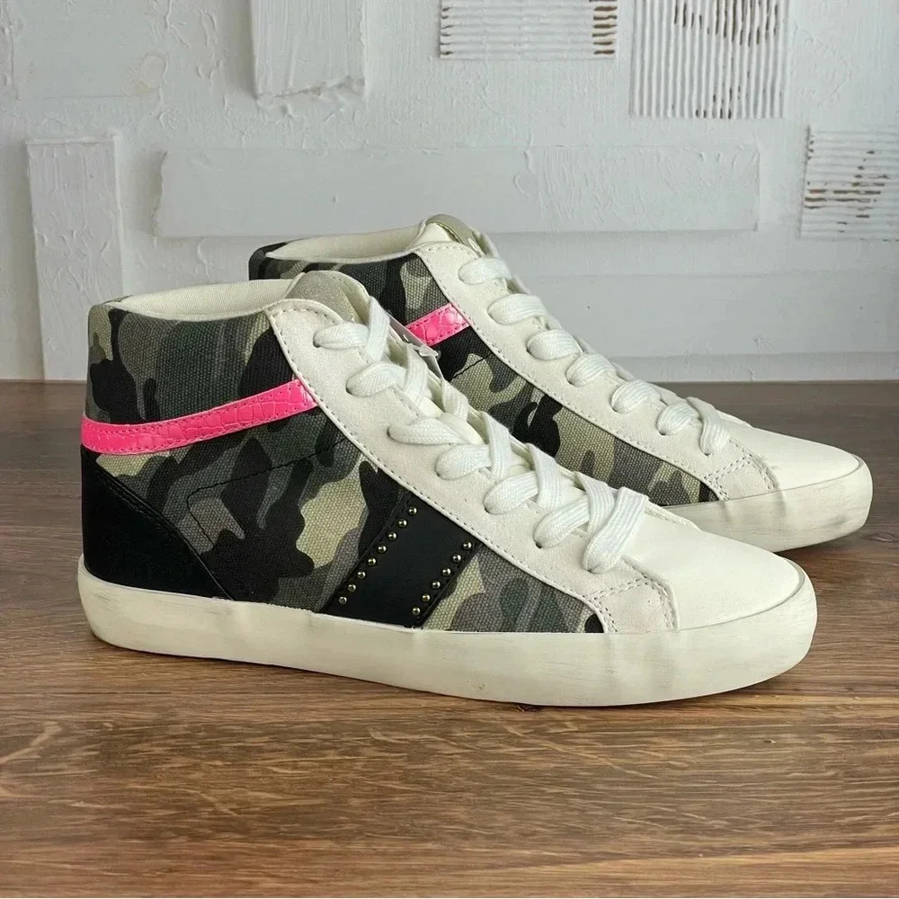 Nine West‎ Green Camo High Top Sneakers NEW Size 7